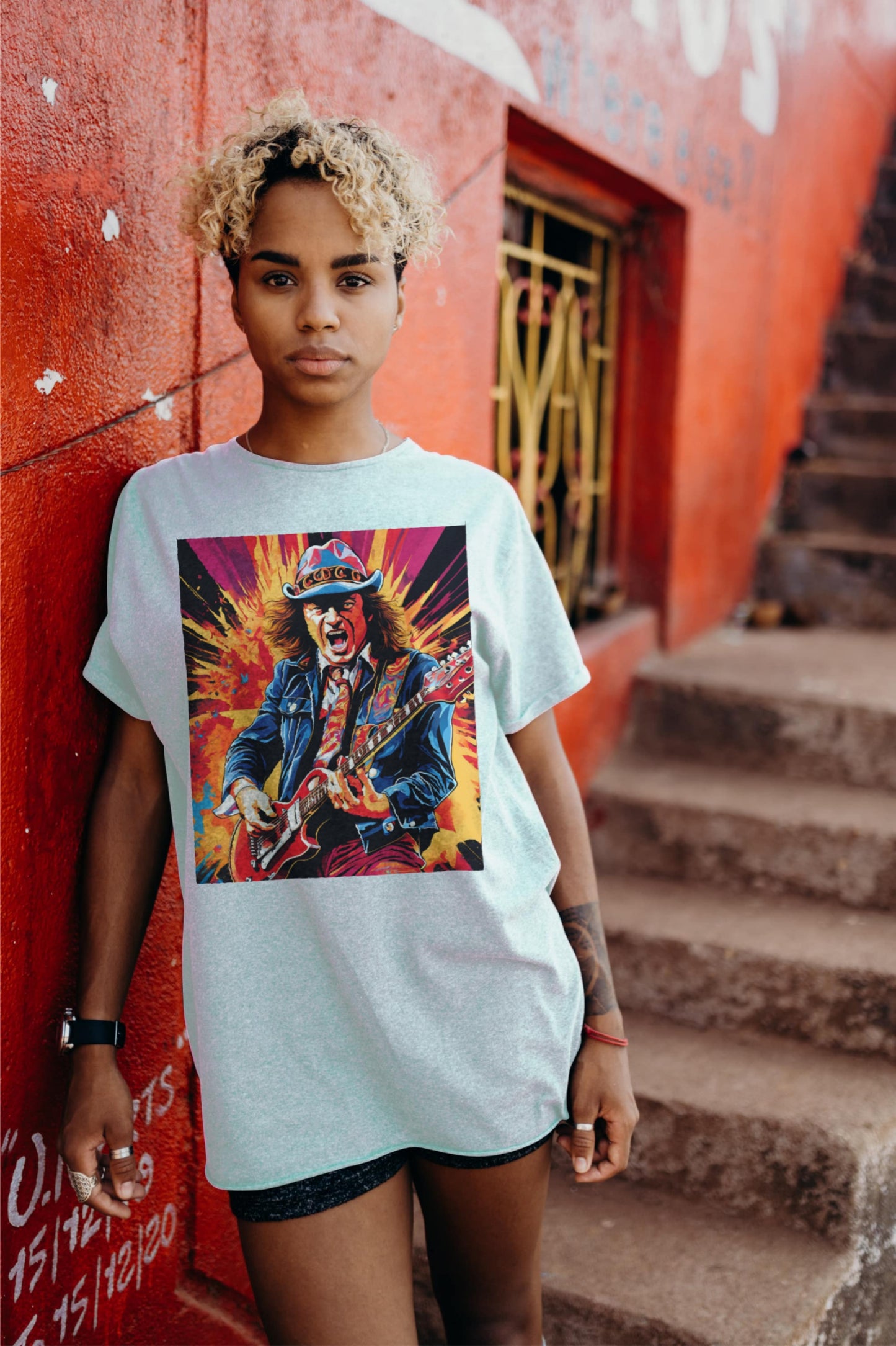 AC DC inspired oversized t-shirts