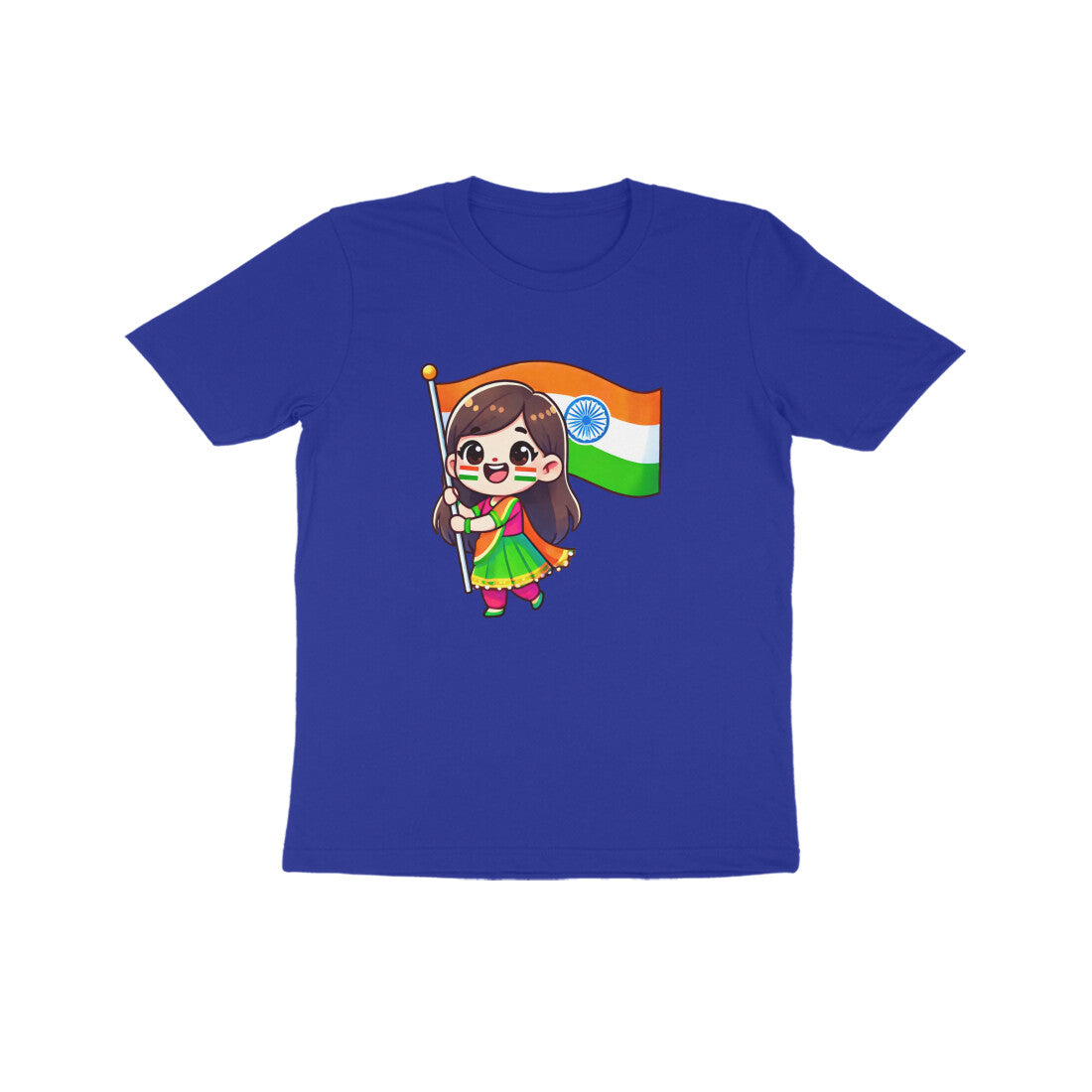 Girl with Indian Flag Kids Tee