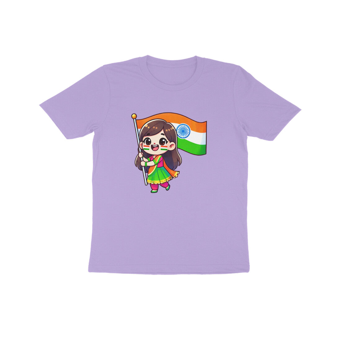 Girl with Indian Flag Kids Tee